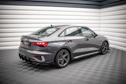 Maxton Street Pro Seitenschweller Ansatz für + Flaps Audi S3 / A3 S-Line 8Y schwarz Hochglanz