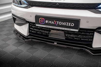 Maxton Front Ansatz V.1 für Kia EV6 GT-Line Mk1 schwarz Hochglanz