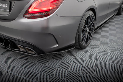 Maxton Street Pro Heck Ansatz Flaps Diffusor für Mercedes-AMG C63 Limousine / Kombi W205 Facelift