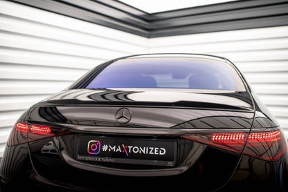 Maxton Spoiler CAP für 3D Mercedes-Benz S AMG-Line W223 schwarz Hochglanz