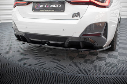 Maxton Mittlerer Diffusor Heck Ansatz DTM Look für V.1 BMW i4 M-Paket G26 schwarz Hochglanz