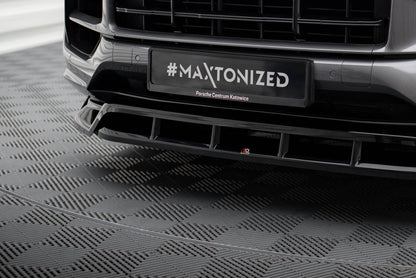 Maxton Front Ansatz für Porsche Cayenne Mk3 Facelift schwarz Hochglanz