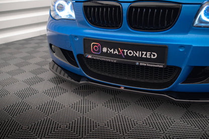 Maxton Front Ansatz V.1 für BMW 1er M-Paket E87 Facelift schwarz Hochglanz