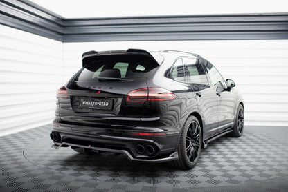 Maxton Mittlerer Diffusor Heck Ansatz DTM Look für Porsche Cayenne Mk2 Facelift schwarz Hochglanz