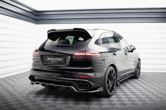 Maxton Mittlerer Diffusor Heck Ansatz DTM Look für Porsche Cayenne Mk2 Facelift schwarz Hochglanz