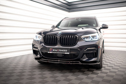 Maxton Front Ansatz V.1 für BMW X3 M40d / M40i / M-Paket G01  schwarz Hochglanz