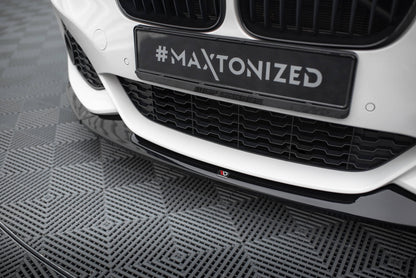 Maxton Front Ansatz V.4 für CSL Look BMW 1er M-Paket / M140i F20 Facelift schwarz Hochglanz