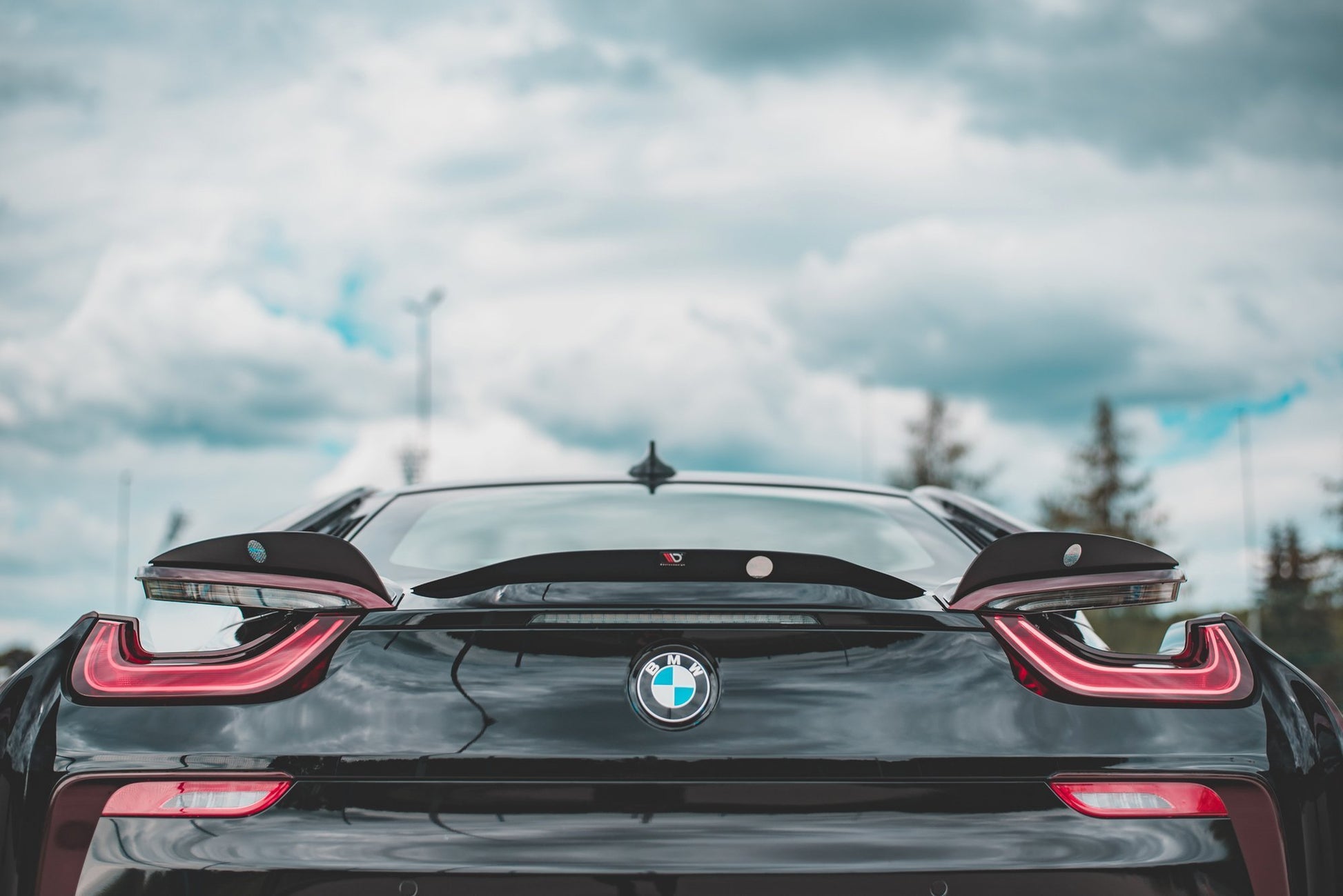 Maxton Spoiler CAP für Paket BMW i8 schwarz Hochglanz