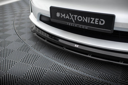 Maxton Front Ansatz V.1 für Tesla Model X Mk1 Facelift schwarz Hochglanz