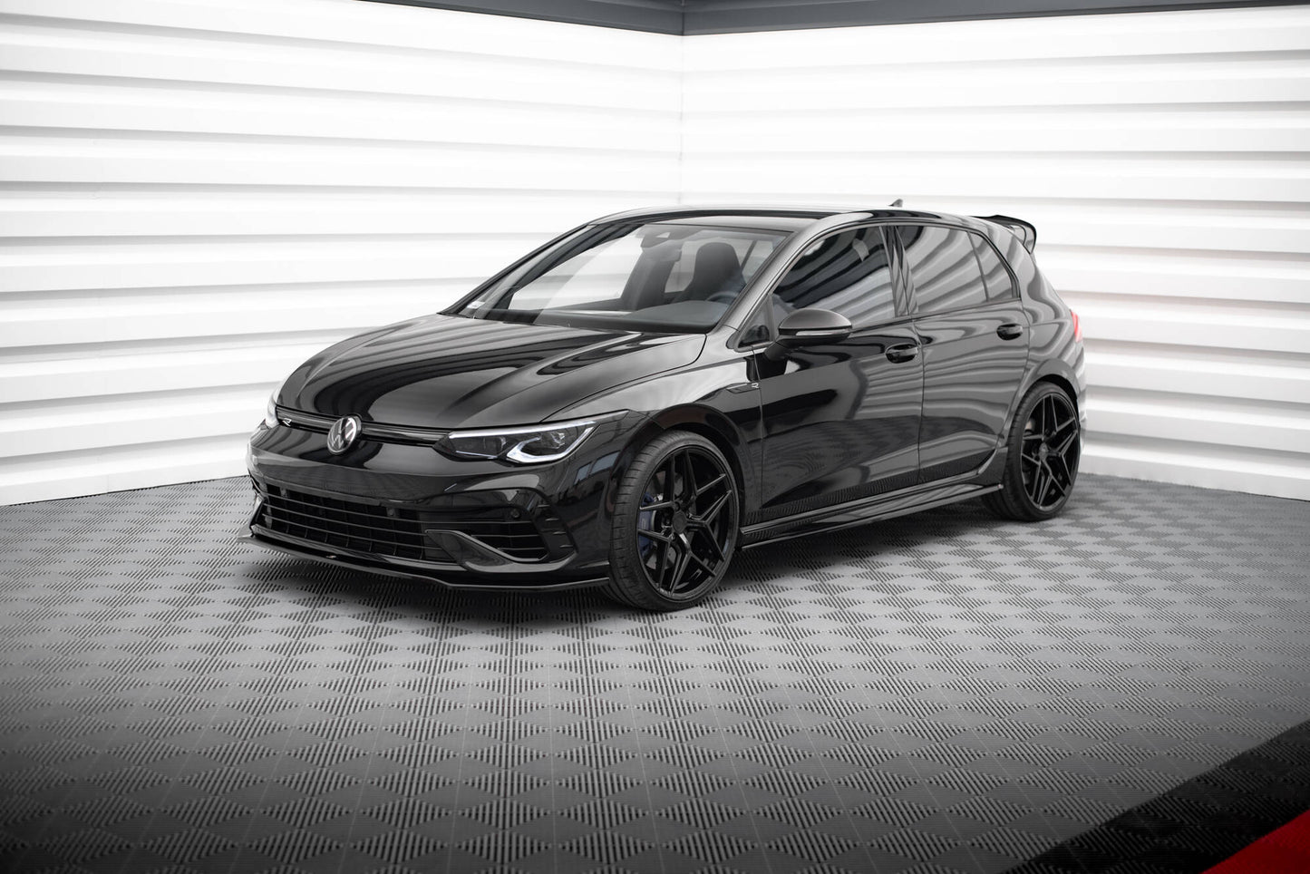 Maxton Seitenschweller Ansatz für V.3 für Volkswagen Golf R Mk8 schwarz Hochglanz