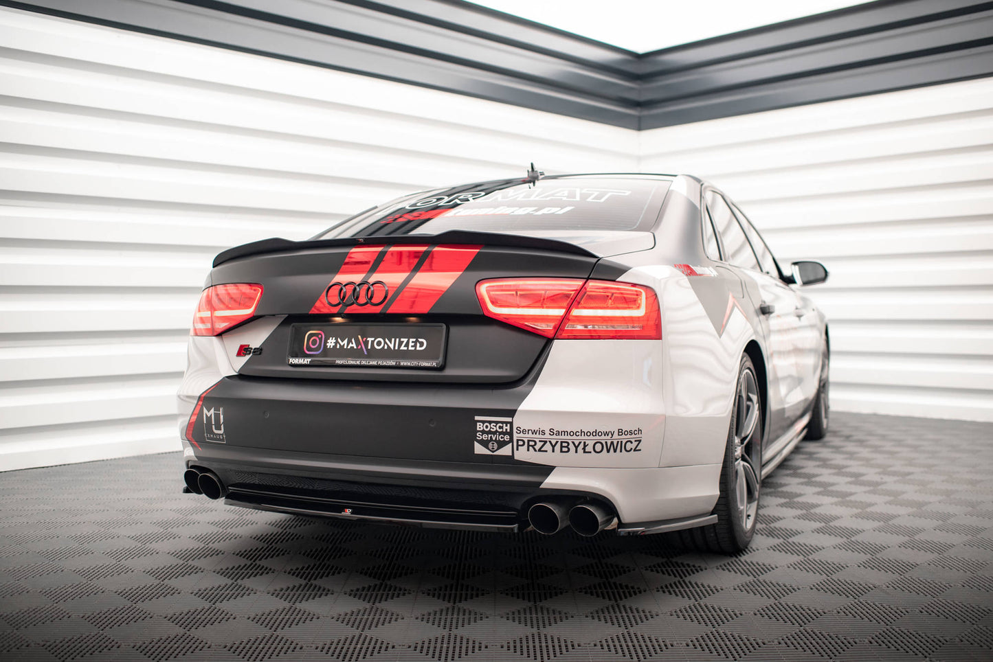 Maxton Spoiler CAP für Audi S8 D4 schwarz Hochglanz