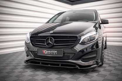 Maxton Front Ansatz für Mercedes-Benz B W246 Facelift schwarz Hochglanz