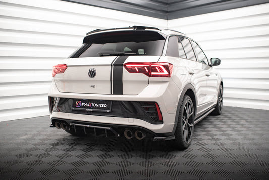 Maxton Mittlerer Diffusor Heck Ansatz DTM Look für Volkswagen T-Roc R / R-Line Mk1 Facelift schwarz Hochglanz