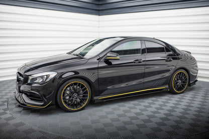 Maxton Street Pro Seitenschweller Ansatz für + Flaps Mercedes-AMG CLA 45 C117 Facelift schwarz Hochglanz