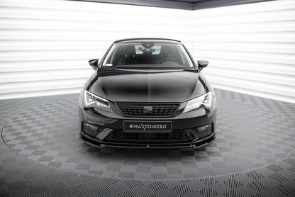 Maxton Front Ansatz V.2 für Seat Leon Mk3 Facelift schwarz Hochglanz