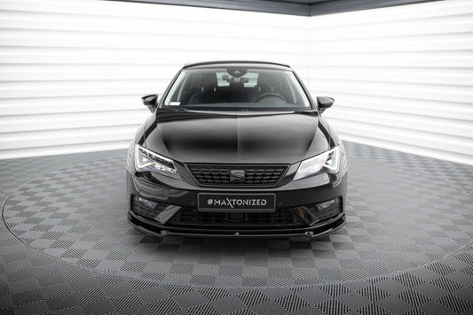 Maxton Front Ansatz V.2 für Seat Leon Mk3 Facelift schwarz Hochglanz