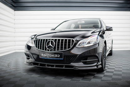 Maxton Front Ansatz für Mercedes-Benz E W212 Facelift schwarz Hochglanz