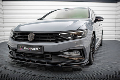 Maxton Front Ansatz V.2 für Volkswagen Passat R-Line B8 Facelift schwarz Hochglanz