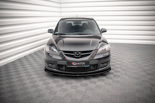 Maxton Street Pro Front Ansatz für +Flaps für V.1 + Flaps Mazda 3 MPS Mk1 schwarz Hochglanz