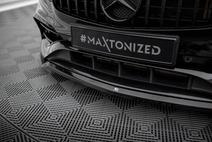 Maxton Front Ansatz V.1 für Mercedes-Benz A AMG-Line W176 Facelift schwarz Hochglanz