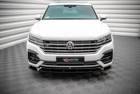 Maxton Front Ansatz für Volkswagen Touareg R-Line Mk3 schwarz Hochglanz