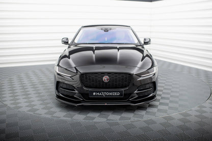 Maxton Front Ansatz V.1 für Jaguar XE X760 Facelift schwarz Hochglanz