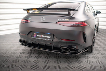 Maxton Mittlerer Diffusor Heck Ansatz DTM Look für Mercedes-AMG GT 63S 4-Door Coupe Aero schwarz Hochglanz