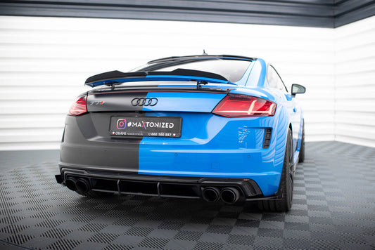 Maxton Hintere Seiten Flaps für Audi TT S 8S Facelift schwarz Hochglanz
