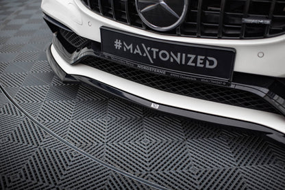 Maxton Front Ansatz V.3 für Mercedes-AMG C63 Limousine / Kombi W205 / S205 schwarz Hochglanz