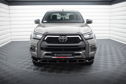 Maxton Front Ansatz für Toyota Hilux Invincible Mk8 Facelift schwarz Hochglanz