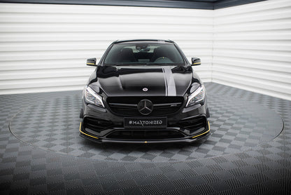 Maxton Front Ansatz V.3 für Mercedes-AMG CLA 45 Aero C117 Facelift schwarz Hochglanz