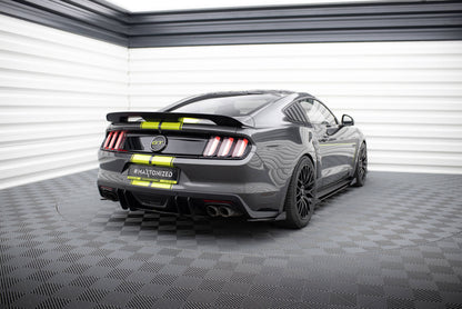 Maxton Street Pro Heck Ansatz Flaps Diffusor +Flaps für Ford Mustang GT Mk6  schwarz Hochglanz