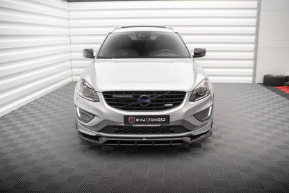 Maxton Front Ansatz für Volvo XC60 R-Design Mk1 Facelift schwarz Hochglanz