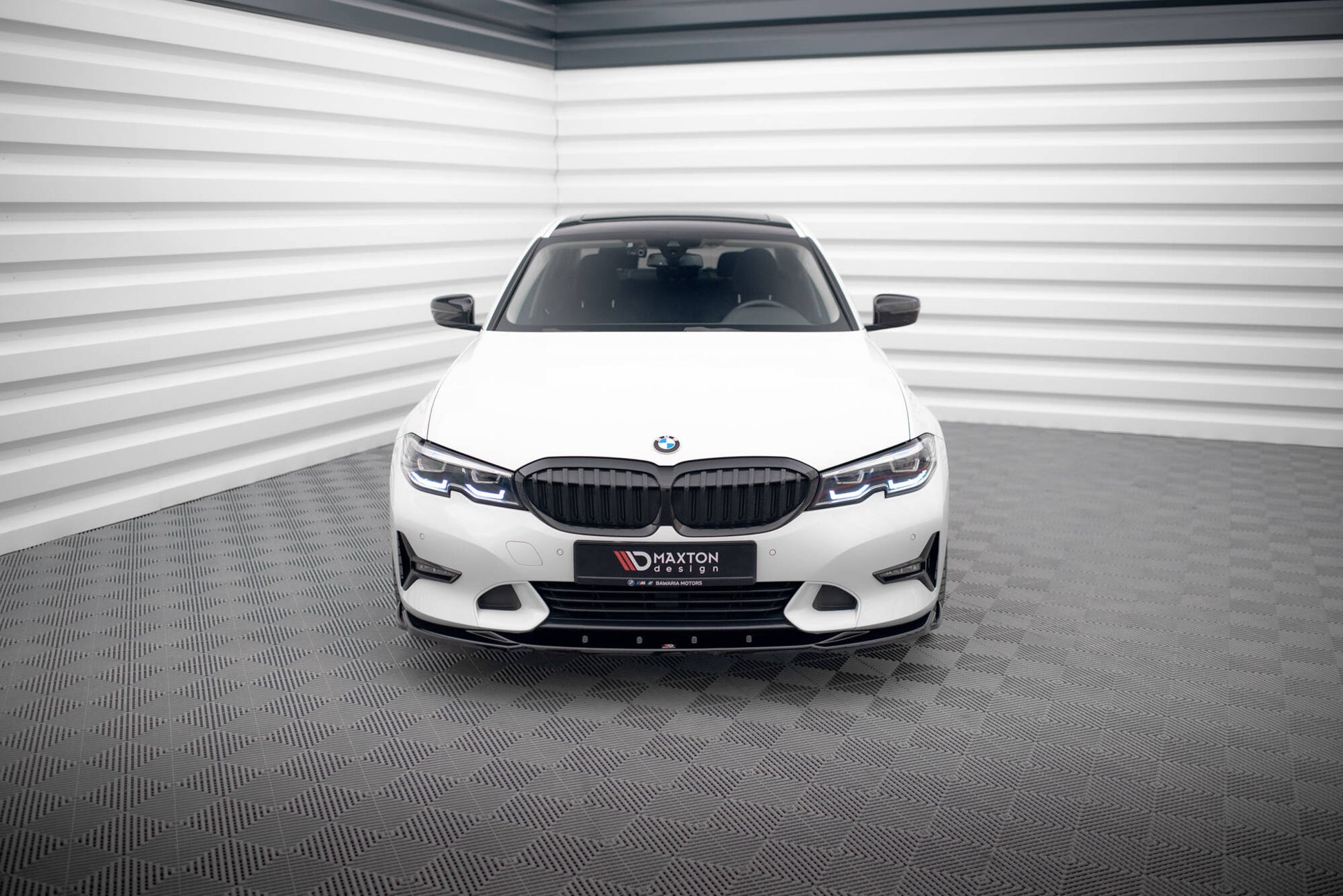 Maxton Front Ansatz V.2 für BMW 3er Sport Line G20 / G21 schwarz Hochglanz