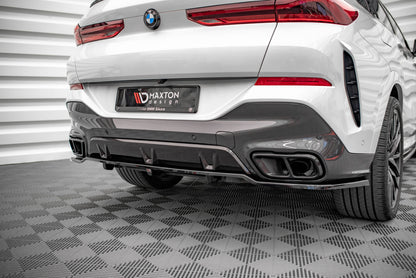 Maxton Mittlerer Diffusor Heck Ansatz DTM Look für V.1 BMW X6 M-Paket G06 schwarz Hochglanz