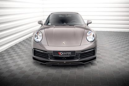 Maxton Front Ansatz für Porsche 911 Carrera 4S 992 schwarz Hochglanz