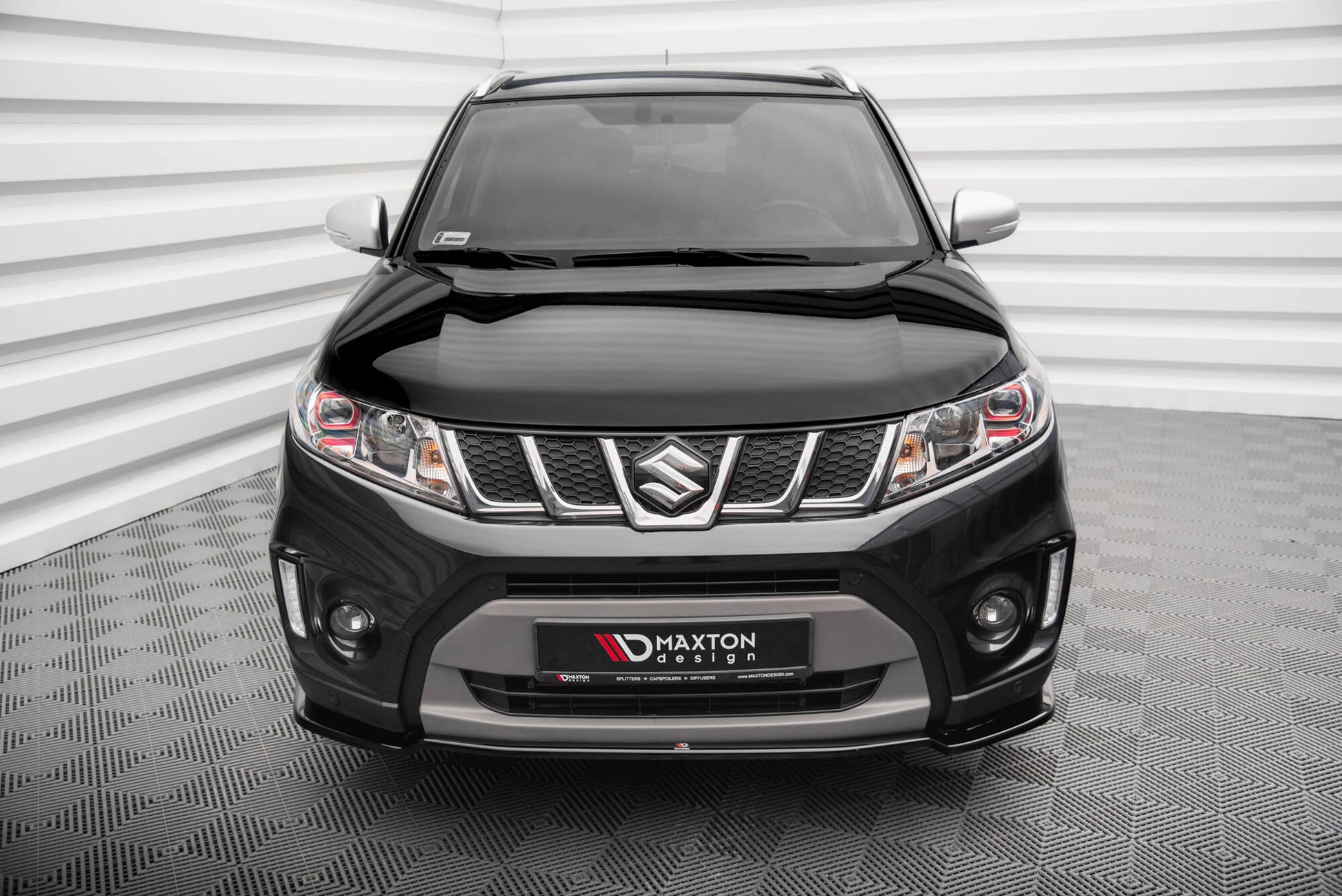 Maxton Front Ansatz V.1 für Suzuki Vitara S Mk2 schwarz Hochglanz