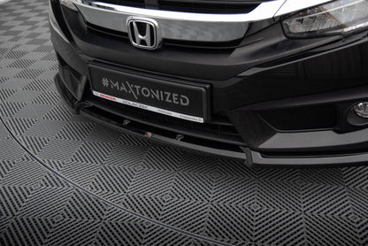 Maxton Front Ansatz V.1 für Honda Civic Mk10 schwarz Hochglanz