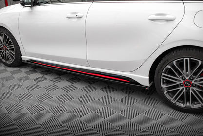 Maxton Seitenschweller Ansatz für Kia Ceed GT Mk3  schwarz Hochglanz