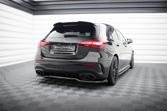 Maxton Mittlerer Diffusor Heck Ansatz DTM Look für Mercedes-AMG A35 Hatchback W177 schwarz Hochglanz