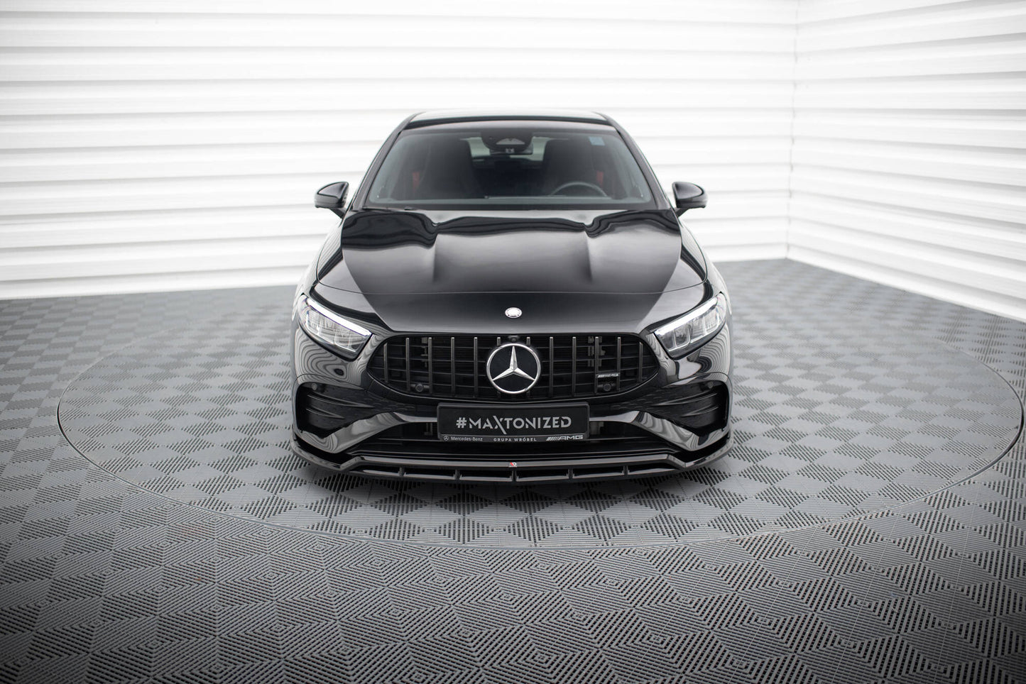 Maxton Front Ansatz für Mercedes-AMG A35 W177 Facelift schwarz Hochglanz