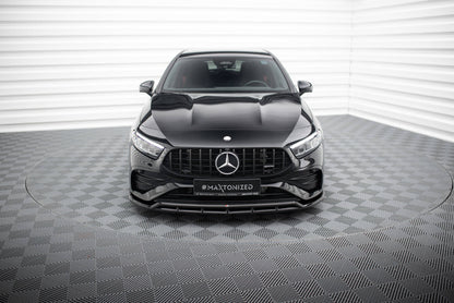 Maxton Front Ansatz für Mercedes-AMG A35 W177 Facelift schwarz Hochglanz