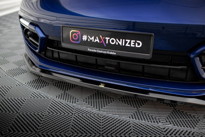 Maxton Front Ansatz V.1 für Porsche Panamera E-Hybrid 971 Facelift schwarz Hochglanz