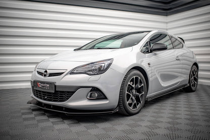 Maxton Street Pro Front Ansatz für +Flaps für V.1 + Flaps Opel Astra GTC OPC-Line J schwarz Hochglanz