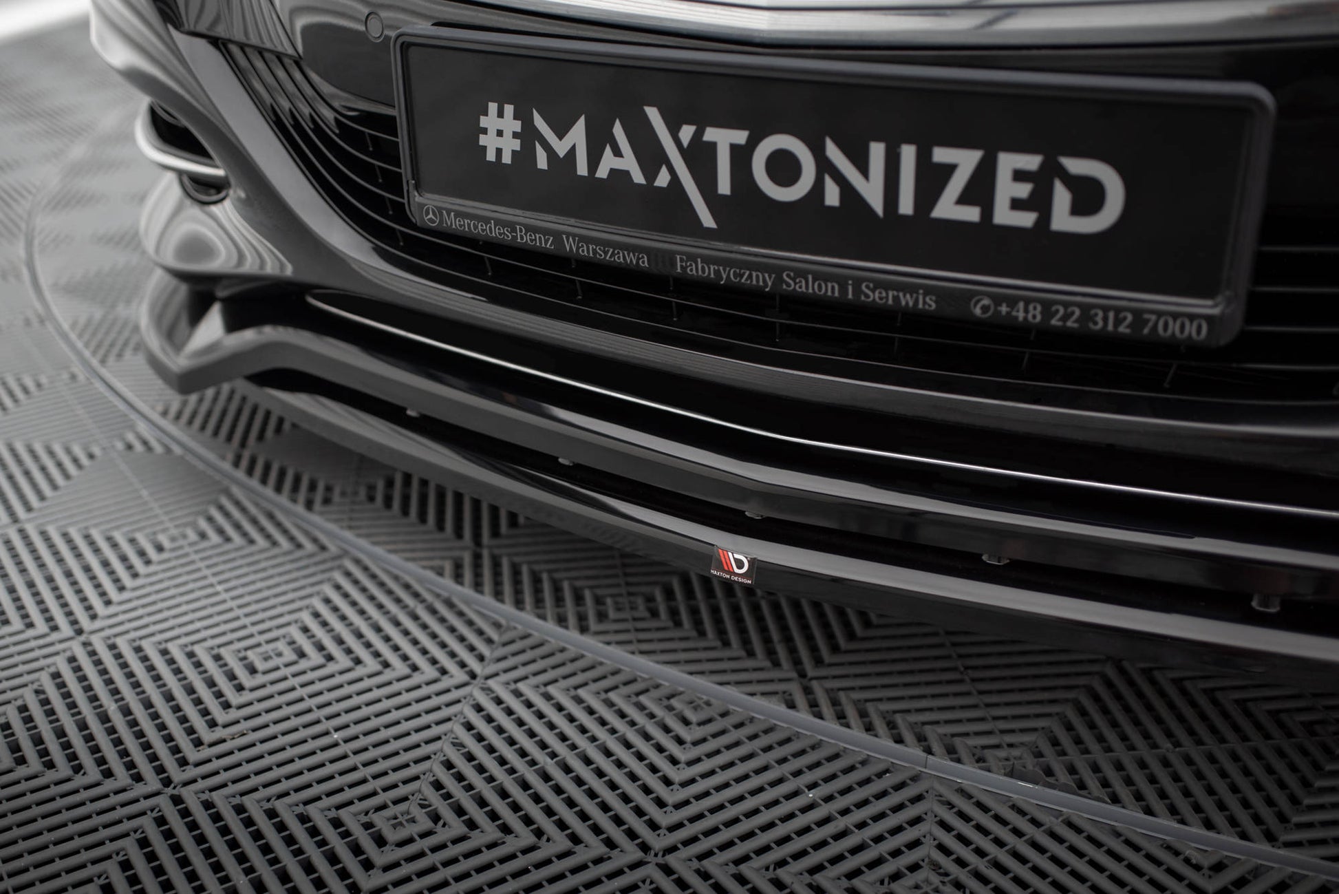 Maxton Front Ansatz V.2 für Mercedes-Benz S W222 schwarz Hochglanz