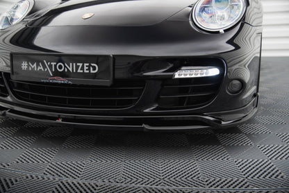 Maxton Front Ansatz für Porsche 911 Turbo 997 schwarz Hochglanz