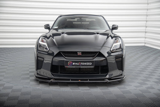 Maxton Front Ansatz V.2 für Nissan GTR R35 Facelift schwarz Hochglanz