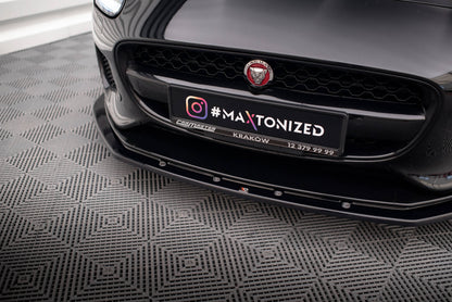 Maxton Front Ansatz V.1 für Jaguar F-Type Mk1 Facelift schwarz Hochglanz