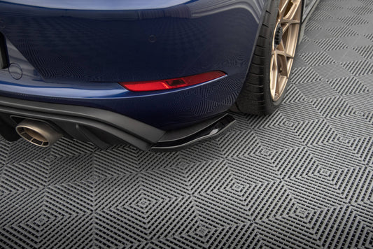 Maxton Heck Ansatz Flaps Diffusor für Porsche 718 Cayman GT4 RS 982c schwarz Hochglanz