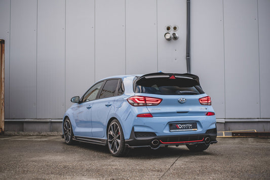 Maxton Mittlerer Diffusor Heck Ansatz DTM Look für Hyundai I30 N Mk3 Hatchback schwarz Hochglanz